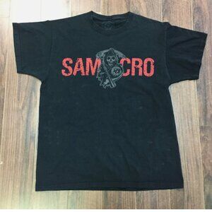 Sons of Anarchy Sam Cro Black Large T Shirt Official Cotton Chest 40" Samcro SOA